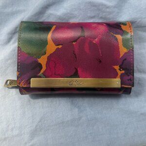 Patricia Nash Cametti Leather Wallet Bloom Romance RFID NWOT registration card